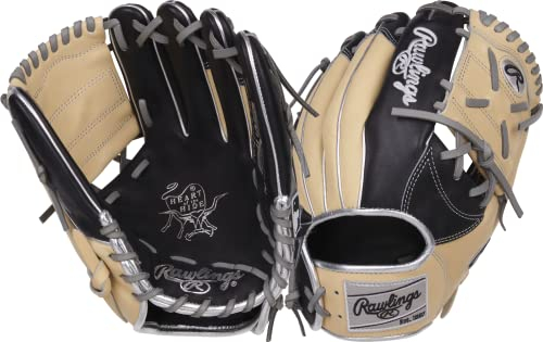 Rawlings Herren PRONP4-8BCSS Heart of The Hide Baseball-Handschuh, 29,2 cm, Netz, für rechte Hand, Speedshell – 11,5 Zoll – 1 Stück Solid Web – Schwarz/Camel, Einheitsgröße