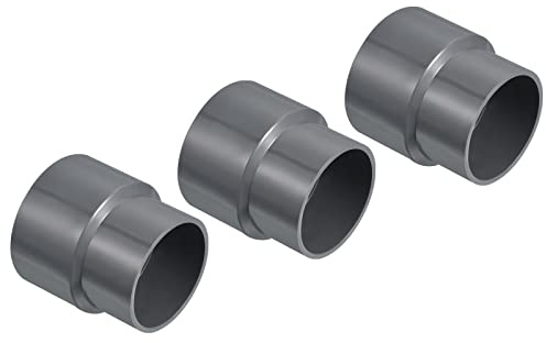 PATIKIL PVC Réducteur Tuyau Raccord 75x63mm, 3 Paquet Droit Couplage Adaptateur Connecteur, Gris
