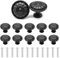 YSDMY bouton de meuble 12 Pièces poignee de meuble，30MM boutons de porte noir Motif de fleurs Rond Boutons de Tiroir avec vis，bouton de porte vintage pour Placard Tiroir Penderie