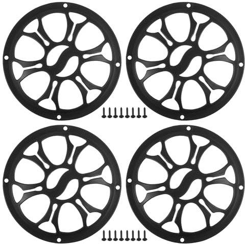 A ABSOPRO Grilles De Haut-Parleurs De Voiture De 5 Pouces Avec Vis - Noir, Lot De 4