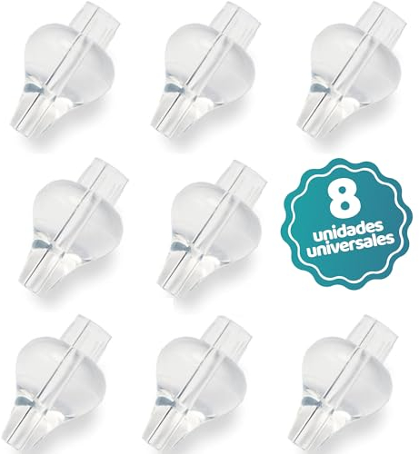HOMYBABY® 8 Adaptadores Silicona para Jeringa Lavado Nasal Bebe - Cabezal Universal de Repuesto Jeringas Nasales Estándar - Desde los 4 Meses - Punta Boquilla de Enjuague Nasal Esterilizable (8 pcs)