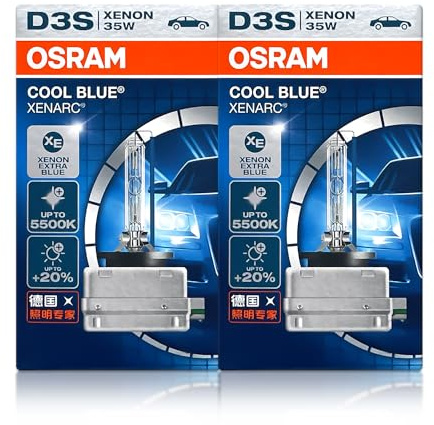 Osram Xenarc D3S Cool Blue 66340CB HID Xenon Headlight Bulbs 42V 35W 5500K Made in Germany | Pack of 2