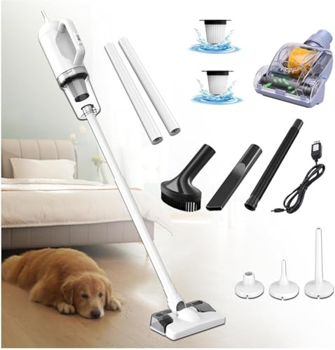 Aspirapolvere A Umido E A Secco Senza Fili 5 in 1 con Funzione di Lavaggio, Batteria da 6000 mAh, Aspirapolvere per Peli di Animali Domestici con Due Filtri Lavabili per Pavimenti in Moquet