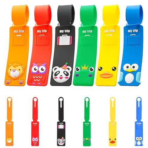 HLIWS 12 Piezas Etiqueta Maleta Viaje, Mochilas Etiqueta Maleta, Etiquetas de Equipaje, para Bolsas de Viaje, Equipaje Facturado, Maletas, Bolsas para Portátiles, Mochilas
