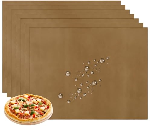Lámina para hornear permanente, 7 unidades, reutilizable, 40 x 30 cm, papel de horno reutilizable para galletas, pizza y más, apto para lavavajillas, resistente al calor hasta 260 °C