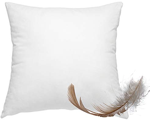 wometo Federkissen 100% Federn 45x45-500g Oeko-TEX Sofakissen Füllkissen Bezug Baumwolle weiß/Innenkissen/Kissenfüllung/Kopfkissen