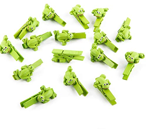 Logbuch-Verlag 16 Frösche Klammern zum Basteln & Dekorieren Dekoklammer Clip lustig Froschkönig Deko Glücksbringer
