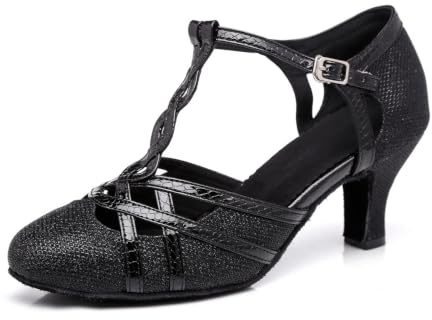MINITOO QJ6231 färgblock för kvinnor satin latin salsa dansskor