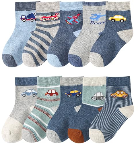 Charmi Calcetines Cortos Niño 10 Pares Coches y Aviones 24-26 (Tamaño del Fabricante M)