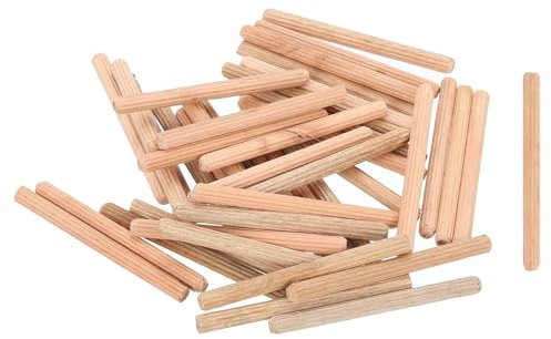 sourcing map Lot de 300 goupilles cannelées en bois de 0,6 cm x 6,5 cm pour travaux manuels, projets de bricolage