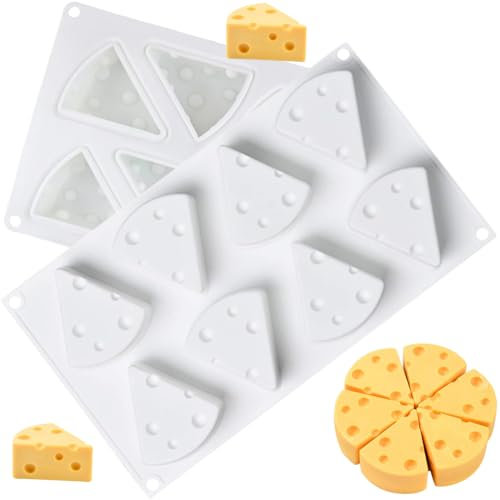 HGSHUO Stampo in Silicone Formaggio Stampo per Torta 3D Silicone Stampo Cioccolato Stampi per Cottura a Motivi Dolci Sapone Muffin Stampo da Forno Natale Compleanno 2 Pezzi