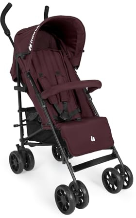 hauck Fold N Care, Blackberry - Passeggino a Ombrello per Bambini da 6 Mesi fino a 22 kg, Pieghevole e Leggero (7,6 kg), Schienale Reclinabile, Cappottina UPF 50+, Cesto XL, Ruote EVA Piroettanti