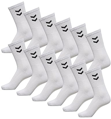 hummel Unisex Sportsocken Basic - 12er Pack I Weiß 41/45