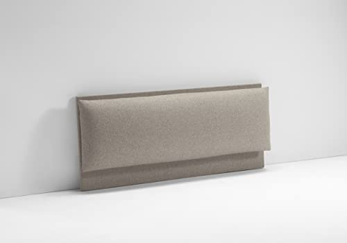 EVERGREENWEB - Testiera Letto una Piazza e Mezza Imbottita color Tortora Elegante Testata Letto Maxi Cuscino da Parete in Tessuto Antimacchia, Incluso Kit di Montaggio GRATIS, Interno Puro Legno, ROMA
