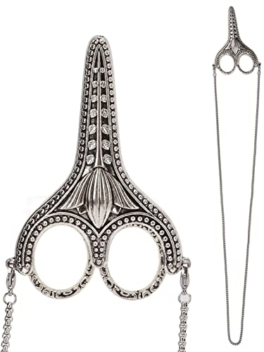 Nähschere, Vintage-Kette, Silber, Bauhinia, Spitz, Stickschere mit Scheidenkette Zum Nähen von Kunstwerken