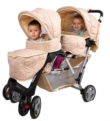 Passeggino fratelli o gemellare beige Top Design - BambinoWorld