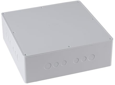 12 x 12 x 4 PVC Plastic Junction Box with Pre Molded 3/4 & 1 Punch in Holes Waterproof Electrical Boxes Project Junction Conduit Box for Electrical Outdoor Enclosure