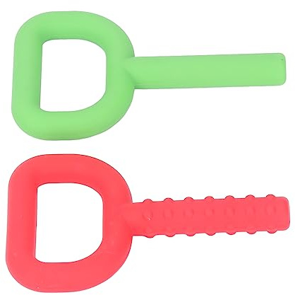 Jouets à Mâcher à Main, 2 Pièces Jouets à Mâcher Sensoriels en Forme de Lettre D Jouets de Dentition Sensoriels en Silicone pour Enfants Autistes