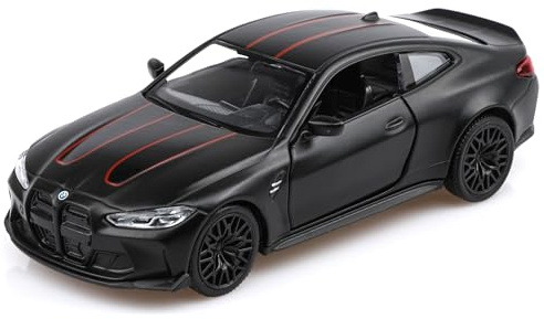 TOKAXI 1/36 Maßstab BMW M4 Diecast Modellautos, Rückziehfahrzeuge BMW Spielzeugautos, Autos Geschenke für Jungen und Mädchen (Schwarz)