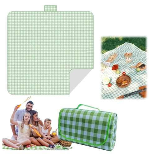 BAOSROY Tragbare Picknickdecke, 200x200cm - Stranddecke, Sandfrei - Reisen, Campingdecke, Waschbar - für Trocken Strand, Picknick, Wandern