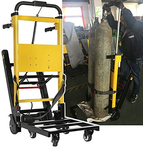 levigationlu Electric Stair Climbing Dolly, Heavy Duty Folding Stair Climber Hand Trucks Cart with 6 Wheels, Battery Powered, 441 Lbs Capacity