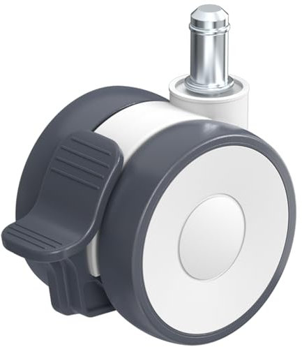 Ruedas para silla de oficina con freno, 11 mm, ruedas de suelo duro para sillas de oficina, juego de 5 ruedas de repuesto para silla de escritorio, ruedas de goma para alfombras y suelos de parquet y