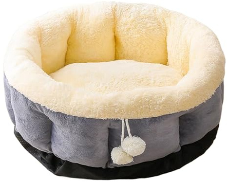 Genérico Cama Donut para Gatos - Base Antideslizante de Peluche | Cama Pequeña para Gatos Cojín de Peluche | Cachorro Perro Pequeño Interior Sala Balcón Decoración Hogar Apartamento Invierno Frío