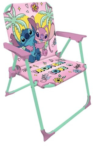 Disney Silla Infantil Plegable Playa y Jardín – con Brazos, Ligera, Compacta y Fácil de Transportar – Silla para Niños Interior/Exterior – hasta 30 kg (Stitch 5695)