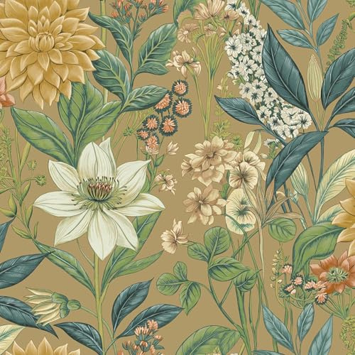 Holden Odyssey Grand Floral Tapet – Stor metallisk guldblomma blomma blomma – vintage elegant stil väggbeklädnad (14320)
