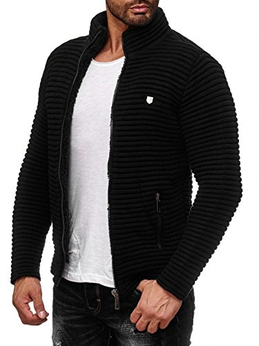 RED BRIDGE Cardigan pour Hommes Gilet Chandail Pull Noir L