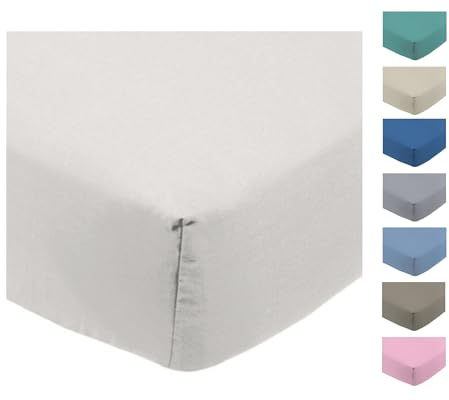 Lenzuolo Sotto Flanella Matrimoniale con Angoli ed Elastici 100% Caldo Cotone Misura cm 180x200 Altezza Materasso cm 24 Tinta Unita BIANCO