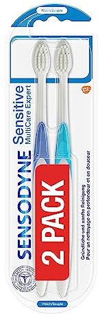 Sensodyne Sensitive MultiCare Expert Zahnbürste Doppelpack, weich, 2 Stück, speziell entwickelt für Menschen mit schmerzempfindlichen Zähnen