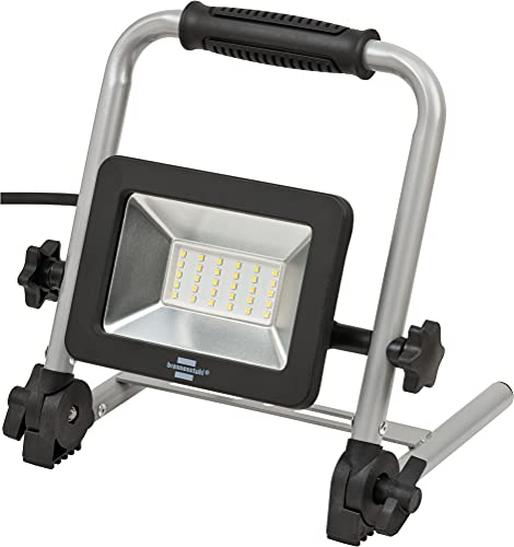 Brennenstuhl foco LED de trabajo portátil EL 2050 M/foco LED de obra y construcción 30W para uso en interiores y exteriores IP65 (luz de trabajo, 2700lm, con cable RN de 1,5m, marco plegable, IK08)