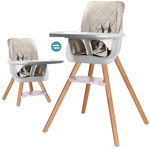BEBE2LUXE : Chaise haute en bois évolutive StarWood naturel (beige)