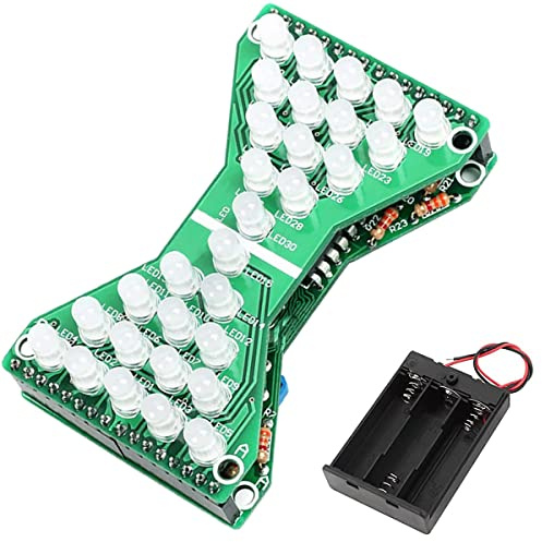 DAOKAI Sablier électronique Led Kits de bricolage Carte de pratique de soudure PCB DC 5V Bleu LED Kit de pratique de pratique de soudure amusant avec support de batterie AA 1,5V