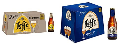 Bière Leffe Blonde 6.6% Pack 28 Bouteilles 25cl & Bière Rituel 9° Pack 12 Bouteilles 25cl