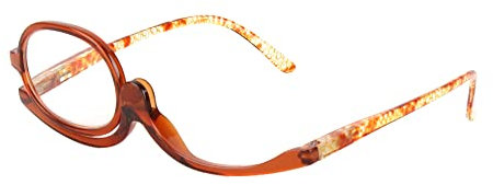 LA HUATE Magnifying Makeup Glasses Flip Lens Eye Make Up Spectacles Single Lens Presbyopic Eyeglasses Folding Reading Glasses