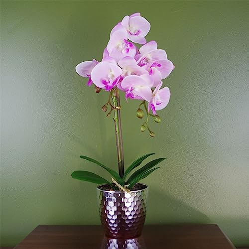 50 cm Phalaenopsis konstgjord orkidé – ljusrosa silver