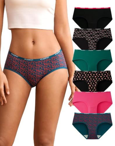 INNERSY Culotte Femme Coton Stretch Slip Taille Midi Sous Vêtement Lot de 6 | Culottes Hipster Classiques, Shorty Doux, Confort pour Sport et Quotidien, Entrejambe 100% Coton Respirant, Sans Étiquette