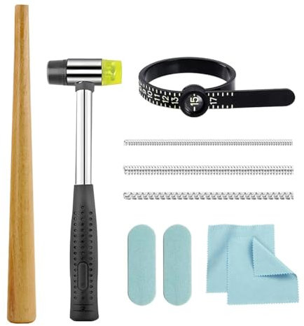 Ringdorn, Ringgrößenwerkzeug, Ringmesslehre zum Reparieren Verbogener Ringe, Reparatur- und Größenanpassungsset, Größenversteller