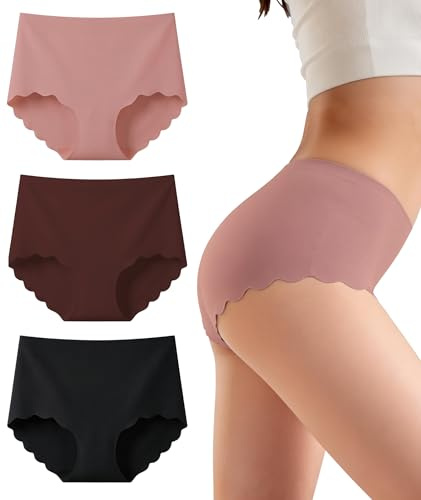 Gladbecke Culotte sans Couture Femme Invisible Slip sous-Vêtements Sexy Extensible Confortables Hipster Bikini Culottes Multiple
