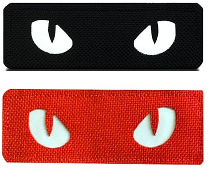 2 parches tácticos reflectantes con diseño de ojos de gato para bolsa, chaleco, sombrero, mochila, brazalete, chaqueta, jeans, bolsa, motociclista, uniformes, ropa