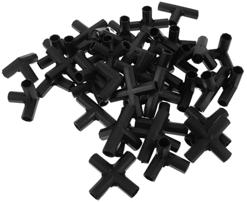 BESPORTBLE 40 Conectores De Plástico para Invernadero Accesorios para Tuberías De Riego por Goteo Soportes para Plantas Uniones Resistentes Color Negro