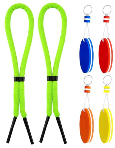 Reccisokz Cinturini galleggianti occhiali, laccio galleggiante occhiali, portachiavi galleggianti, accessori barca kayak surf pesca, set occhiali mare lago, 2 fasce 4 portachiavi