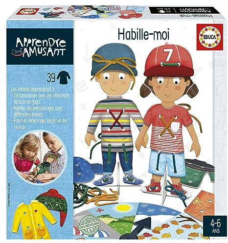 Educa - Learning is Fun Dress Me Up, Gioco educativo per Bambini dai 4 Anni in su. Impareranno I soliti Vestiti di Ogni Giorno Vestire I Personaggi (19600)