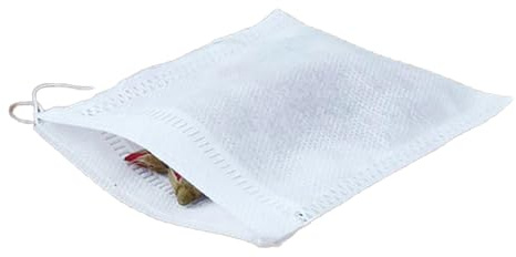 Sacchetto di immagazzinaggio delle spezie del mestiere del fai da te Borse con coulisse Liquore Medicinale Tè Caffè Sacchetto di tè Vuota Sacchetto di Mesh Usa e getta, bianco, 7x9cm