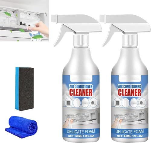 Air Conditioner Cleaner, No Washing Air Conditioner Foaming Coil Cleaner Spray, Air Conditioner Foam Coil Cleaner, Effective & Multi-function Fan Cleaner Spray (2pcs)