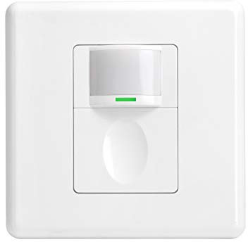 SENSKY Détecteur de mouvement PIR intérieur - Interrupteur d'éclairage mural par bouton - 2 fils - 3 modes - Détecteur de mouvement manuel - 230 V - Commutateur infrarouge réglable - Pour couloir