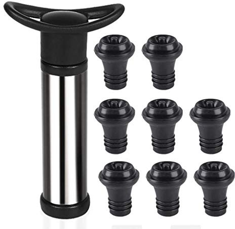 Vin Vin Vin Vakuumpump Med 8 Stycken 14 Stycken Rostfritt Stål Flaskflaska Flaska Vin Tätningsmaskin Set (9 PCS)