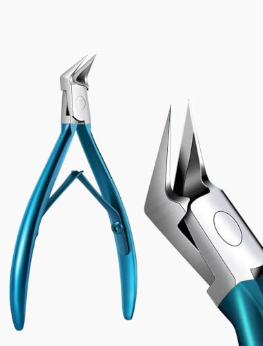Professional Nail Clipper Plier Stainless Steel Cuticle Nipper Dead Skin Remover Toenail Clipper & Fingernail Clipper Manicure Tools (Blue)